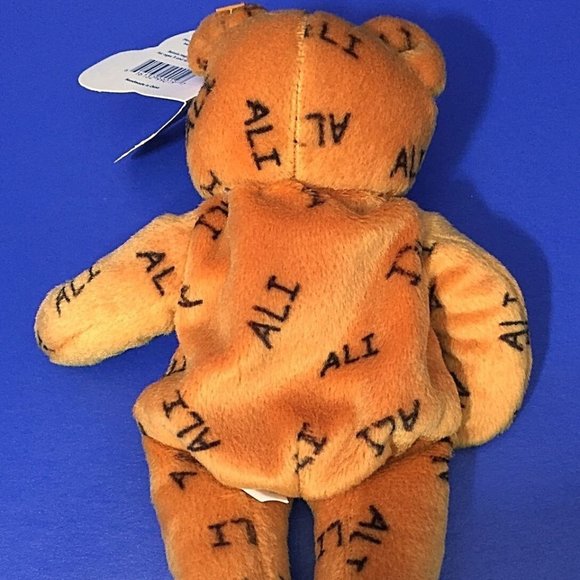 Muhammad Ali Salvinos Bammers Bear Butterfly Bee 1999 Boxing Bean Bag Plush Tags - Picture 7 of 12